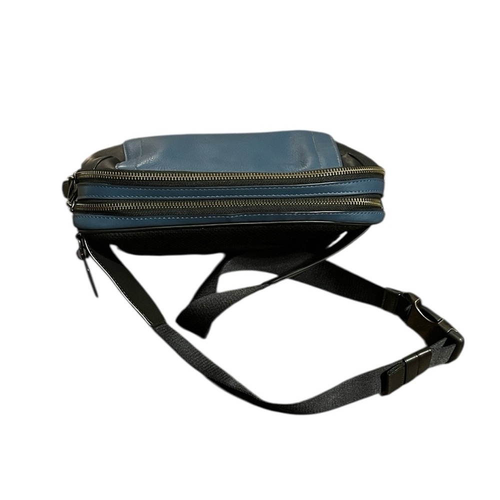 Coach Two-Tone Leather Belt Bag in Blue and Black - Picture 3 of 10